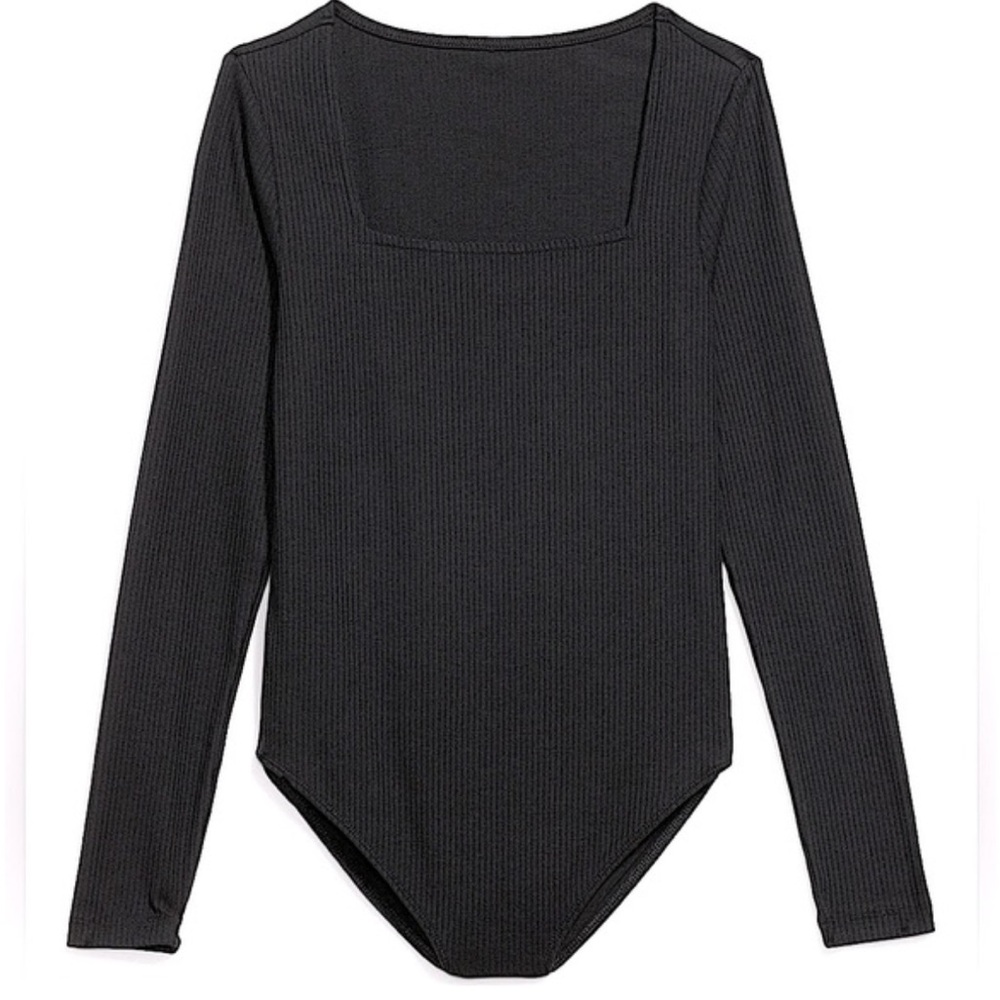 Old Navy Long-Sleeve Square Neck Rib Knit Bodysuit